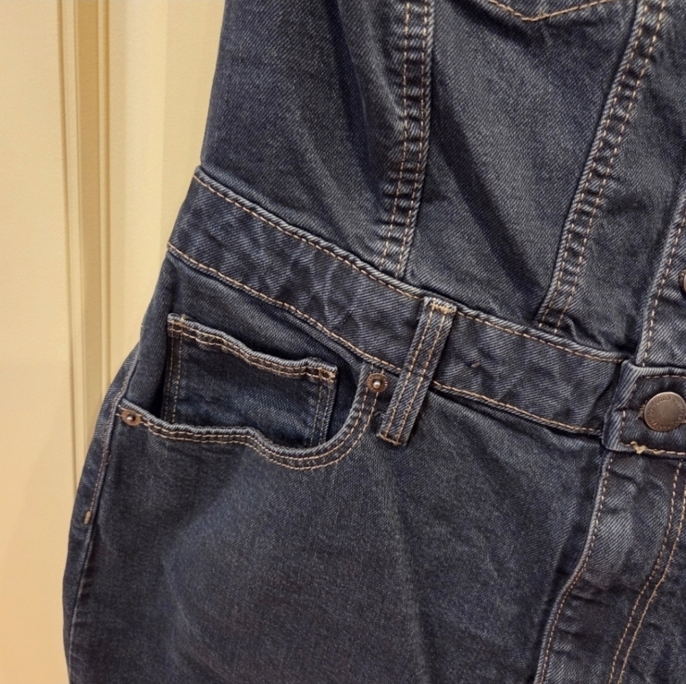 Denim Halter Midi Dress - Dark Wash - Women's Size 12 - New Streetwear Western - Picture 4 of 15